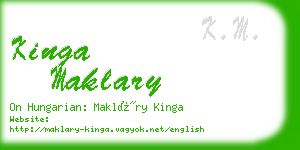 kinga maklary business card